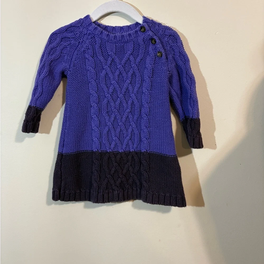 Joe Fresh Toddler Girls Cable Knit Sweater Dress 12/18 month‎ purple